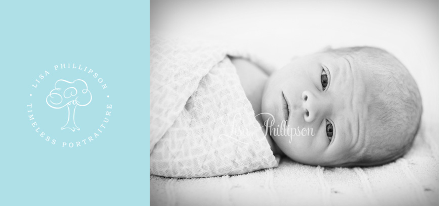 newborn awake black white