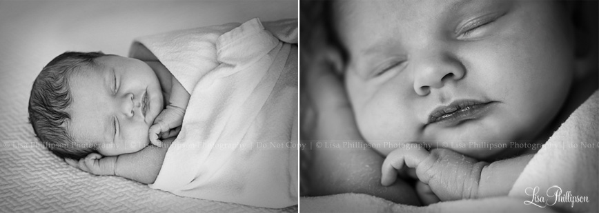 newborn girl black and white