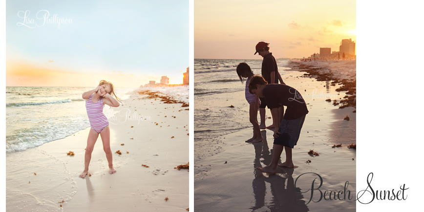 gulf beach sunset kids