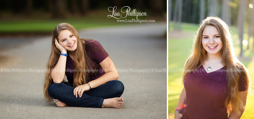 senior girl sitting sun